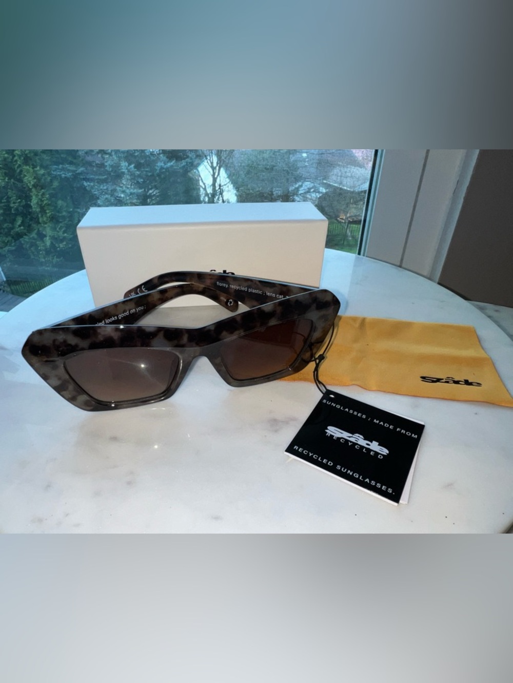 Szade Sunglasses Oversized Rectangle Frame - Brown Tortoiseshell unisex